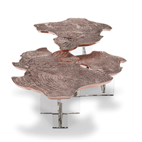 Table basse en acrylique de luxe de haute qualité, couleurs et textures personnalisables, table en laiton pour salon