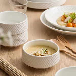 Korean Black Soup Bol Porcelain Advanced Tableware Eat Tableware Crafts Thai Wine Sugar Ceramics High Rice Bowl for Restaurant