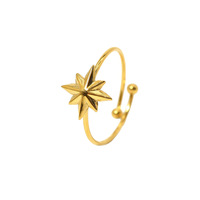 2025 nouvelle bague en acier au titane ouvert en diamant incrusté d'étoile d'octet ne se décolore pas la niche de couleur tout anneau rétro de haute qualité