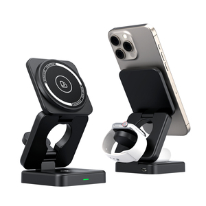 Support de charge magnétique sans fil <span class=keywords><strong>avec</strong></span> éclairage, interrupteur tactile pour l'éclairage, rangement pliable, <span class=keywords><strong>chargeur</strong></span> rapide pour <span class=keywords><strong>téléphone</strong></span> 15W - Product Image 1