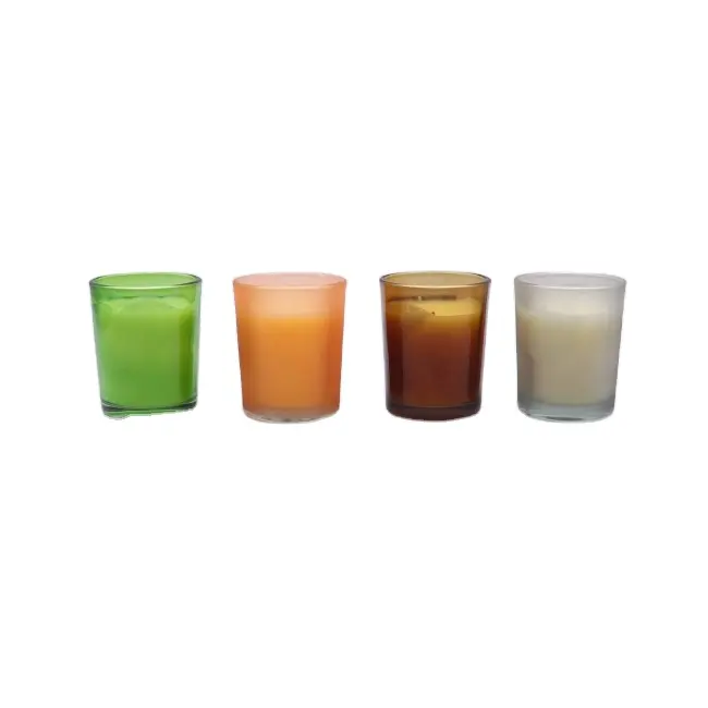 1oz 2oz 3oz Glas kerzen gläser Luxus runde grüne weiße Bernstein gläser Kerzen glas Großhandel kunden spezifisches Design Kerzen becher