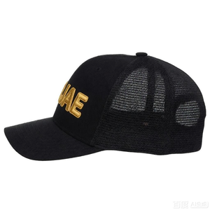 Casquette de baseball unisexe décontractée avec panneau avant en maille et logo brodé doré, fermeture arrière réglable - Product Image 2
