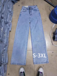 高弹力宽松休闲女装牛仔裤厂家库存牛仔货裤3D图案嘻哈可爱街装风格腰中国 - Product Image 5