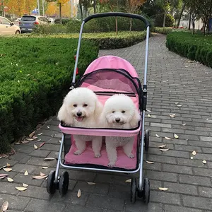 Large Dog Pram Pet Stroller Outdoor Traveling Shopping Walking Pet Trolley Carrier With Wheels