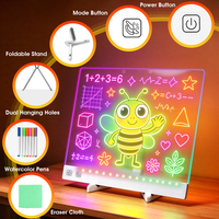 Tableau LED à effacement facile, vente directe usine, 7 couleurs, support externe, pour devoirs d'étudiants, planche à dessin lumineuse LED
