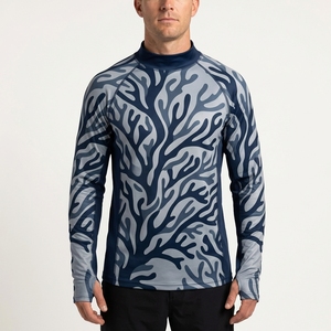 Camouflage <b>Long</b> <b>Sleeve</b> Fishing <b>Shirt</b> <b>Raglan</b> Mock Neck Slim Fit Lightweight <b>T</b>-<b>Shirt</b> UPF 50+ Fishing wear <b>shirts</b> customized design - Product Image 1