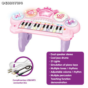 Pink Instrumentos Musicales PianoElectronic Plastic <strong>Musical</strong> Sound Toys 24 Key Piano Keyboard for Kids Girls with Microphone - Product Image 5