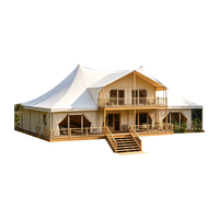 Tente de luxe à deux étages pour usage commercial, structure de pavillon d'hôtel extérieur à deux niveaux