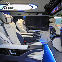 Minivan VIP Carride avec intérieur personnalisé en alliage d'aluminium, sièges en cuir Nappa couleur cognac, plafond Galaxy avec éclairage LED d'ambiance, sièges inclinables électriques
