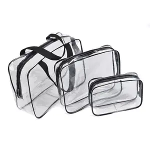 شفافة PVC حقيبة السفر المنظم حقيبة مستحضرات تجميل واضحة التجميل حالة مستحضرات التجميل يشكلون الحقيبة غسل حقيبة