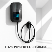 Borne de recharge murale pour véhicules électriques 11 kW AC, station de recharge intelligente pour véhicules électriques, chargeur commercial pour véhicules électriques, station de recharge AC Type 2 avec OCPP