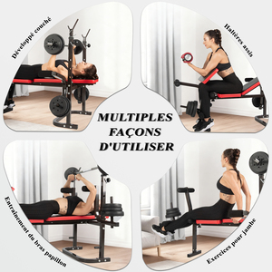 <span class=keywords><strong>Banc</strong></span> de musculation pliable et réglable avec presse à jambes, <span class=keywords><strong>banc</strong></span> d'entraînement inclinable à 5 niveaux pour la musculation à domicile - Product Image 5