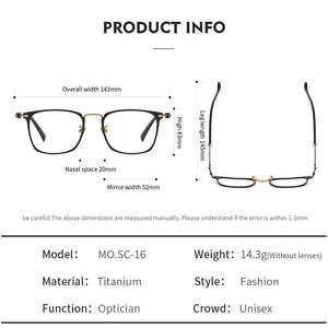 <span class=keywords><strong>MO</strong></span>.SC-16 Nuevas Monturas de <span class=keywords><strong>Gafas</strong></span> de Titanio de Lujo Hechas a Mano en Japón, Estilo Moderno de Alta <span class=keywords><strong>Calidad</strong></span> para Adultos, Lentes de Acetato para Lectura - Product Image 6