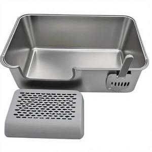 SuperLuck Bac à litière pour chat en acier inoxydable 304 amélioré et épaissi - Résistant aux éclaboussures et anti-odeurs - Indispensable pour les animaux de compagnie - Product Image 3