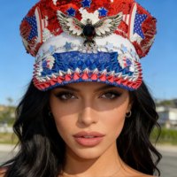 Casquette de Capitaine Personnalisée avec Drapeau Américain et Aigle pour le 4 Juillet, Idéale pour les Festivals, les Fêtes, la Plage et les Activités de Plein Air – Hommes et Femmes