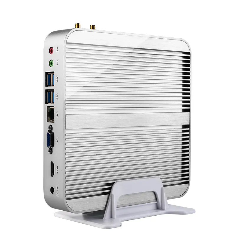 Deelnemen Fanless Mini Desktop Computer Met Intel I3 I5 Cpu Hd Port Vga 4USB 3.0 Wifi Metal Case Win 10 pro