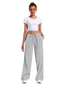 Joggers personnalisés Vente en gros pour femmes Pantalons de survêtement à jambes larges pour femmes Taille basse Cordon de serrage Élastique Pantalon de survêtement léger Vente à chaud pour femmes - Product Image 3