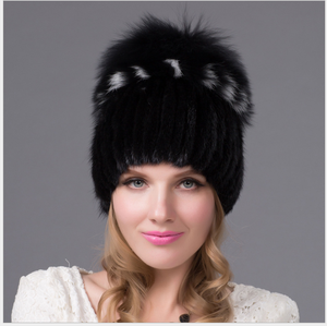 Queue de vison fait à la main Patchwork chapeau de <span class=keywords><strong>fourrure</strong></span> de vison robuste chapeau de <span class=keywords><strong>fourrure</strong></span> chaud casquette d'hiver - Product Image 5