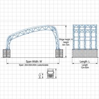 Auvent de conteneur maritime en acier sur mesure, résistant aux intempéries, avec structure modulaire en treillis, hauteur de dégagement de 12m+, pour le stockage extérieur de marchandises