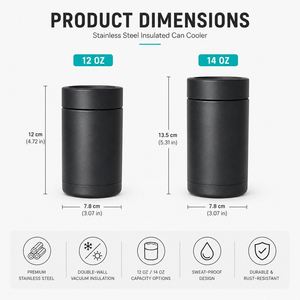 Support de canette isotherme en acier inoxydable à double paroi, personnalisé avec logo, 12oz 14oz, pour canettes de bière et de soda, promotionnel - Product Image 2