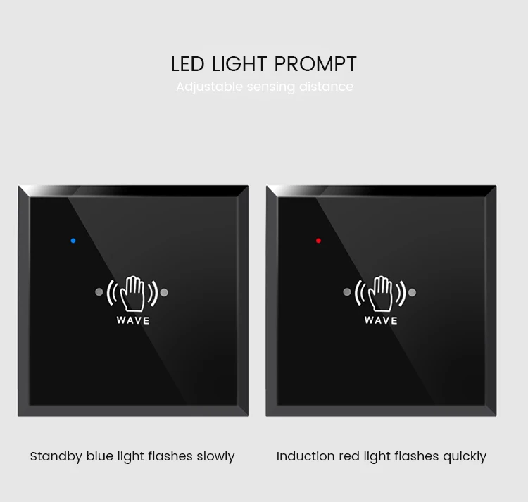 Wired Wall Touchless Switch Hand-Waving Exit ButtonWith Led