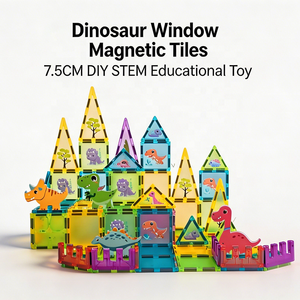 81 pièces <span class=keywords><strong>de</strong></span> blocs <span class=keywords><strong>de</strong></span> <span class=keywords><strong>construction</strong></span> magnétiques colorés sur le thème des dinosaures, 7,5 cm, jouet éducatif STEM DIY pour enfants <span class=keywords><strong>de</strong></span> 3 ans et plus, commandes en gros - Product Image 1
