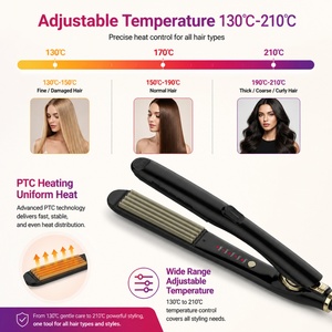 Torlin Plancha Estilizadora Zigzag de Cerámica con Calentamiento Rápido PTC, Marca Privada, para Todo Tipo de Cabello, Venta al por Mayor, Rizador y Voluminizador - Product Image 3