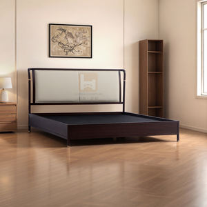 Nouveau lit <span class=keywords><strong>coffre</strong></span> Hengxiang de style chinois avec cadre en bois de bouleau, tête de lit rembourrée en PU et <span class=keywords><strong>sommier</strong></span> tapissier de haute qualité, personnalisable pour hôtel - Product Image 4