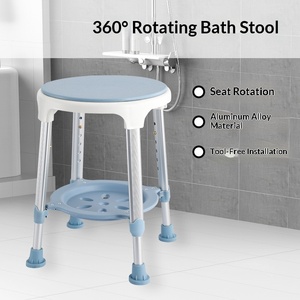 Taburete Giratorio para Baño con Diseño Antideslizante e Impermeable, Silla de Ducha de Altura Ajustable para Personas Mayores, Mujeres Embarazadas y Personas con Discapacidad - Product Image 3