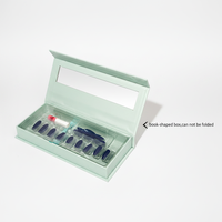 Boîte magnétique rigide personnalisée pour faux ongles avec fenêtre transparente, emballage de luxe en blister pour kits de faux ongles, boîte pour ensemble de soins de la peau