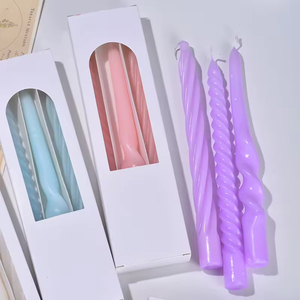 Wholesale Valentine's Day 10inch Colorful Twisted Decorative <b>Candles</b>, Customize Spiral Pillar <b>Candles</b> <b>Set</b> for Wedding Home Party - Product Image 3