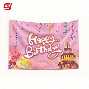 Wholesale Digital Printing Best Price Premium Quality 100% Polyester Custom Birthday Banner Backdrop - Product Image 6