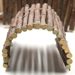 Puente de madera en forma de arco Crown Asia para hámsters, con ramas de manzano y túnel modular, accesorios para mascotas. - Product Image 2