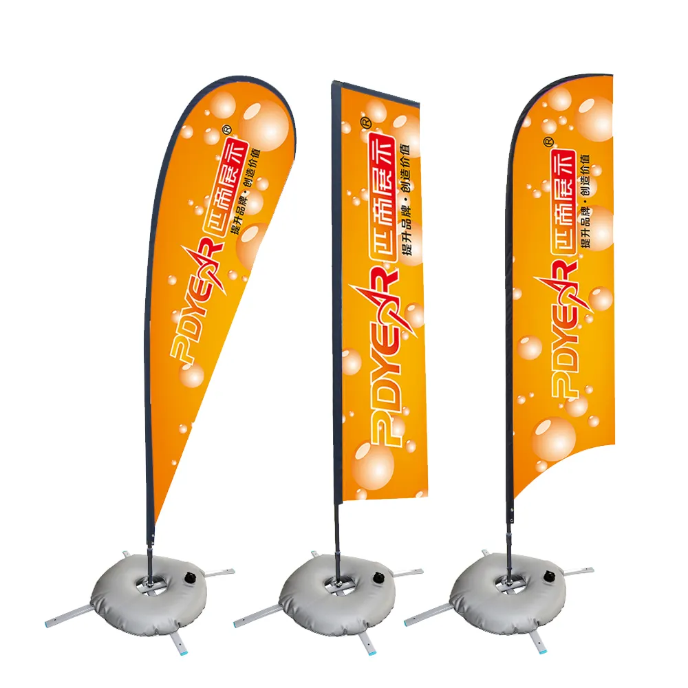 Feather Flag Promotional usage Advertising exhibition event outdoor Flying Beach Flag banner Teardrop Flag with cross Base