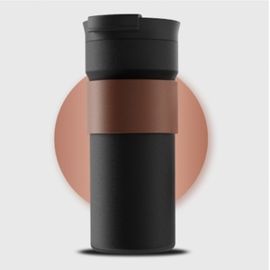 Gifts Tritan <b>Double</b> <b>Wall</b> 400ml Office Travel Mug Reusable Non Slip Case Car Vacuum 24hrs Thermal Insulation Eco-Friendly Coffee - Product Image 3