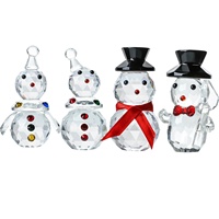 Décorations de Noël et d'Halloween en cristal, style luxe léger, bonhomme de neige et ange blancs, pour salon et entrée, ornements en cristal