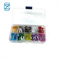 Kit d'assortiment de mini-fusibles à lame en plastique 100 pièces 3A/5A/7.5A/10A/15A/20A/25A/30A/35A/40A avec extracteur, faible pouvoir de rupture pour voitures et camping-cars