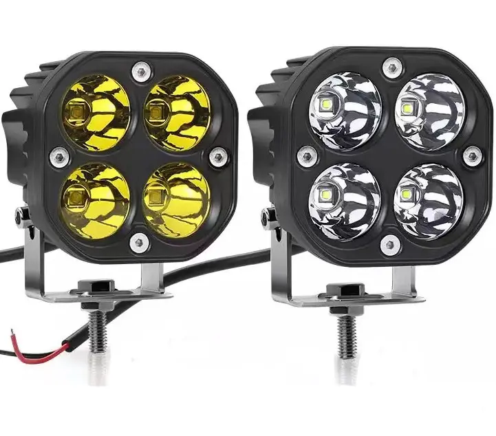 Car Off Road Overland UTV Motorcycle 3inch LED cube lights spot work light dual color Auxiliary A pillar driving lamps