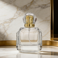 Lot de 100 flacons de parfum en verre de luxe vides de 30 ml, carrés/cylindriques, mats, de haute qualité, à col serti, avec diffuseur à bâtonnets
