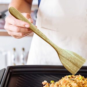 Juego de utensilios de cocina de madera de acacia de 5 piezas: espátula resistente, cuchara, batidor de ensalada, cuchara para freír, utensilios de cocina de mango largo - Product Image 3