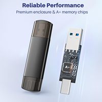 Unidad Flash USB-C 3.0 de 64 GB con Puertos USB-A y Tipo-C, 2 en 1, Portátil, para Teléfonos Inteligentes/Tabletas/Computadoras/Mac/Phone 16/17