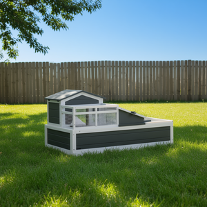 Habitat pour petits animaux, maison pour animaux de compagnie de qualité supérieure, en plastique, design moderne, forme rectangulaire, utilisation en toutes saisons - Product Image 2