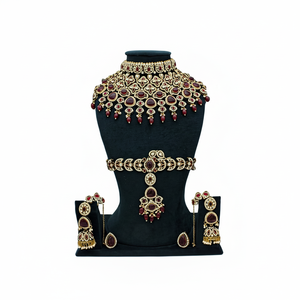 Conjunto de Joyería Semi-Nupcial Chapado en Oro con Piedras Austriacas para Mujer, Colección Elegante de Lujo para Bodas y Ocasiones Festivas y Especiales - Product Image 2