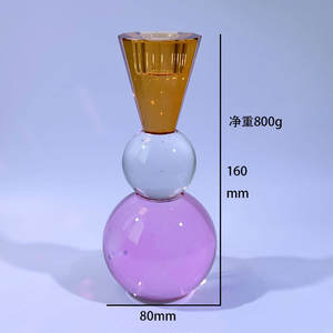 Temizle taşınabilir kristal mumluk ev dekorasyon için kesim cam şamdan için yemek masası zarif fener & kavanoz tutucu - Product Image 5