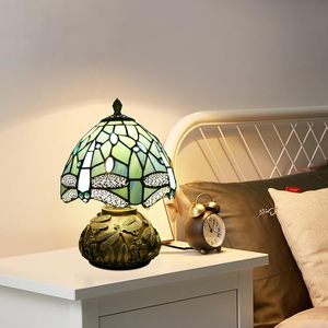 Lampada da tavolo da letto da 8 pollici in vetro colorato di <span class=keywords><strong>Tiffany</strong></span> per studio delicato e carino per studio regalo di luce notturna creativa - Product Image 4