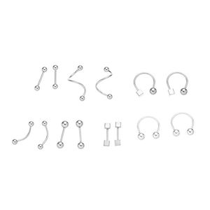 S925 Sterling Silver Screw <b>Earrings</b> Korean Style Threaded Ear <b>Cuffs</b> Beady Studs Daily Wear Geometric Design White Gold - Product Image 5