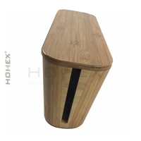 Boîte de rangement pour câbles en bambou naturel, avec couvercle à charnière, organiseur de fils pour bureau