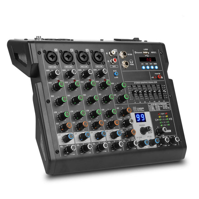 OEM B6 Professional Built in 99 Types of DSP Effect 6 Channels Sound Mixing Console USB Audio Mixer