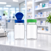Flacon capsule transparent en PET de 100 ml, conteneur vide en plastique pour compléments alimentaires, pilules, produits de santé