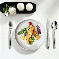 Ensemble de couverts élégant en acier inoxydable avec chaîne en diamant pour mariages et restaurants, couteau, fourchette, cuillère